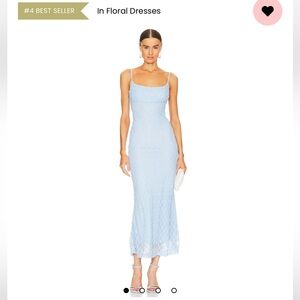 Never worn Adoni Mesh Midi Dress in Cornflower
(Bardot) from Revolve